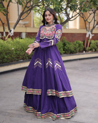 Four Color Traditional Kora Cotton Navratri Lehenga Choli