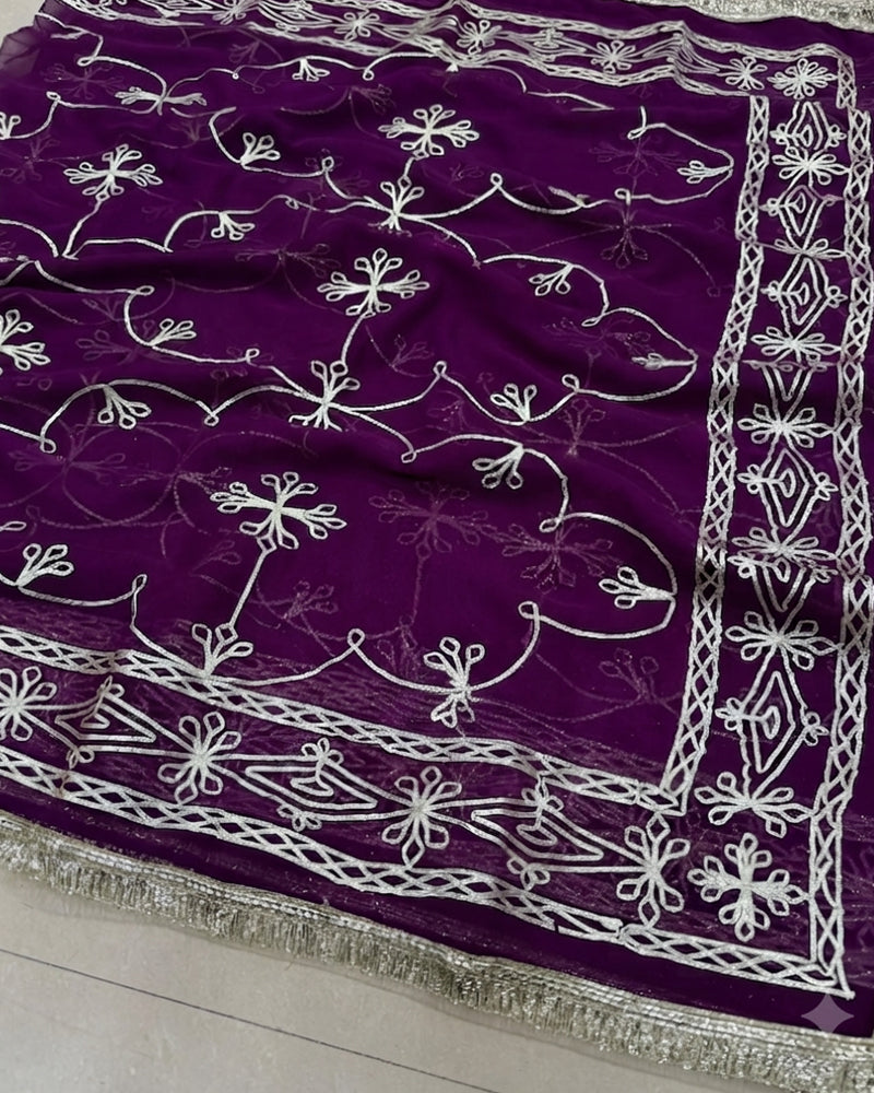Maroon Color Royal Georgette Saree