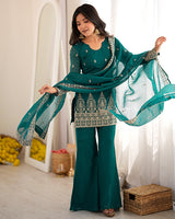 Rama Color Crunchy Silk Embroidered Suit