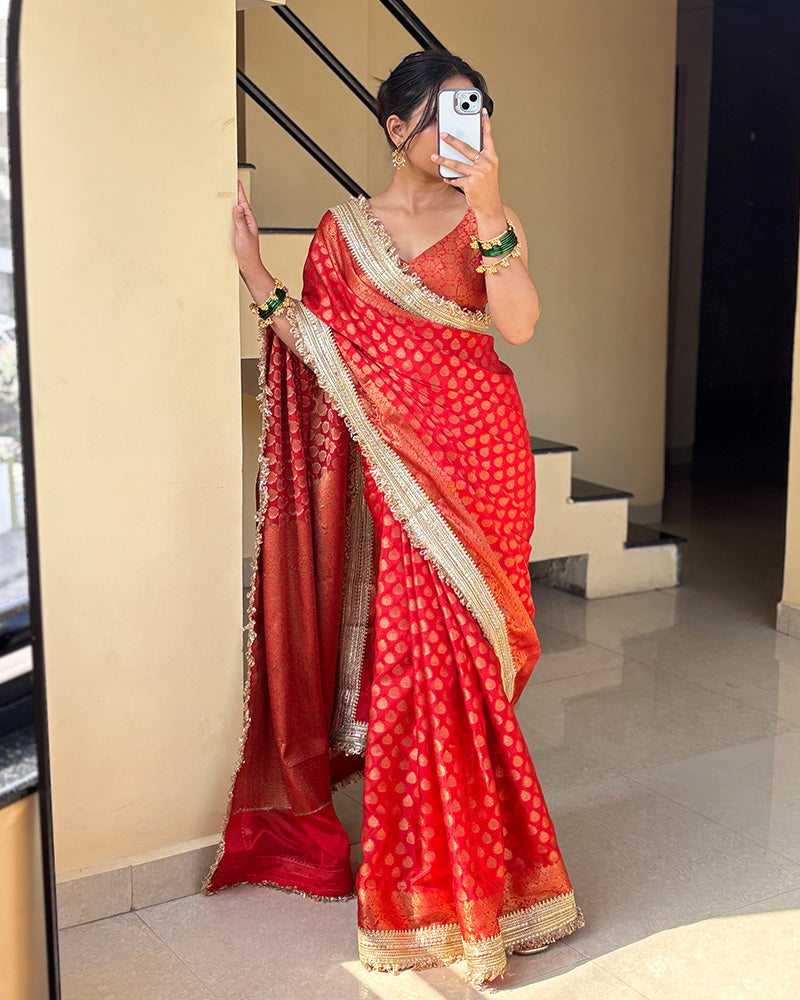 Red Color Banarasi Warm Silk Saree