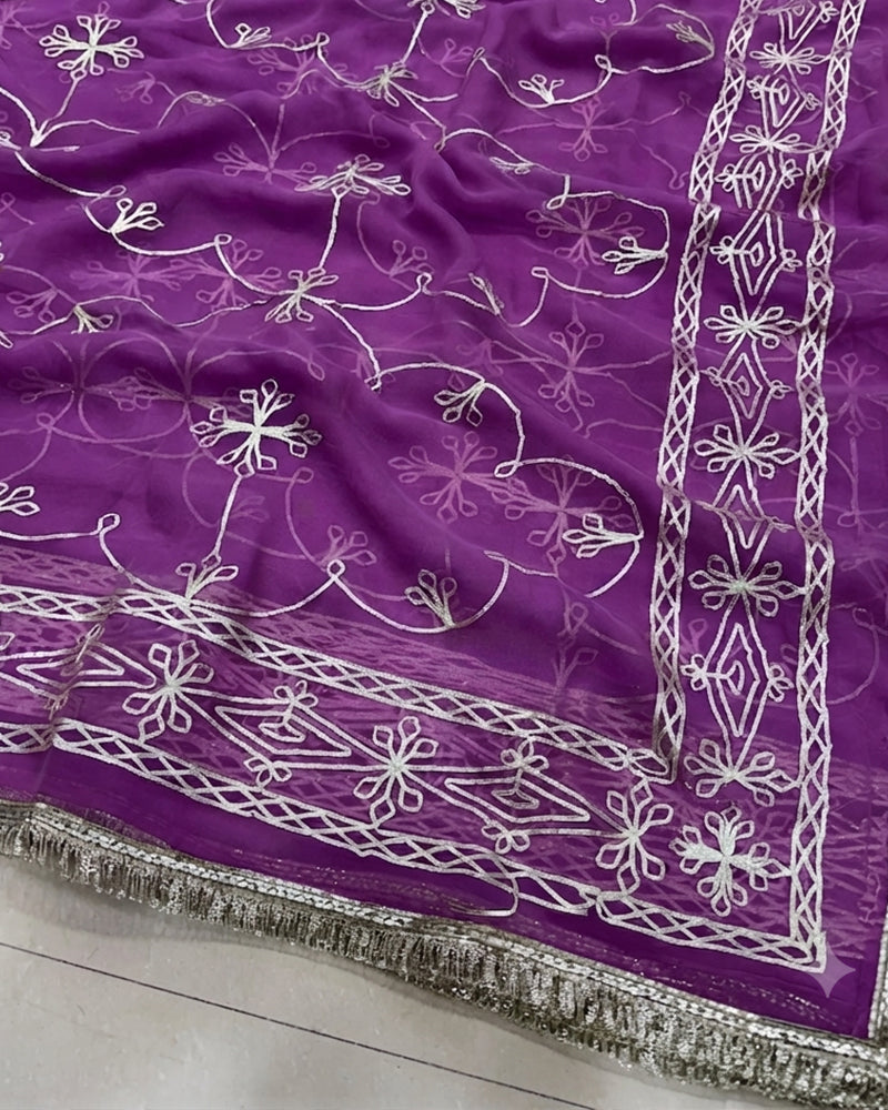 Maroon Color Royal Georgette Saree