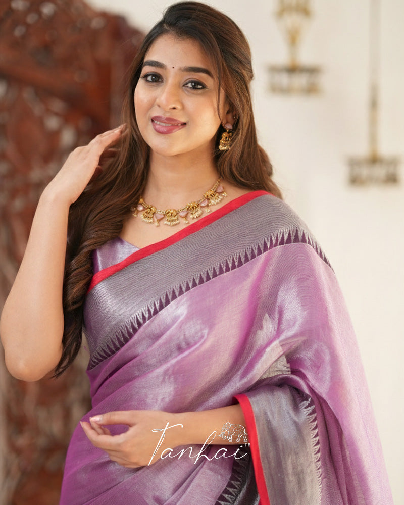 Lavender Color Tissue Cotton Saree