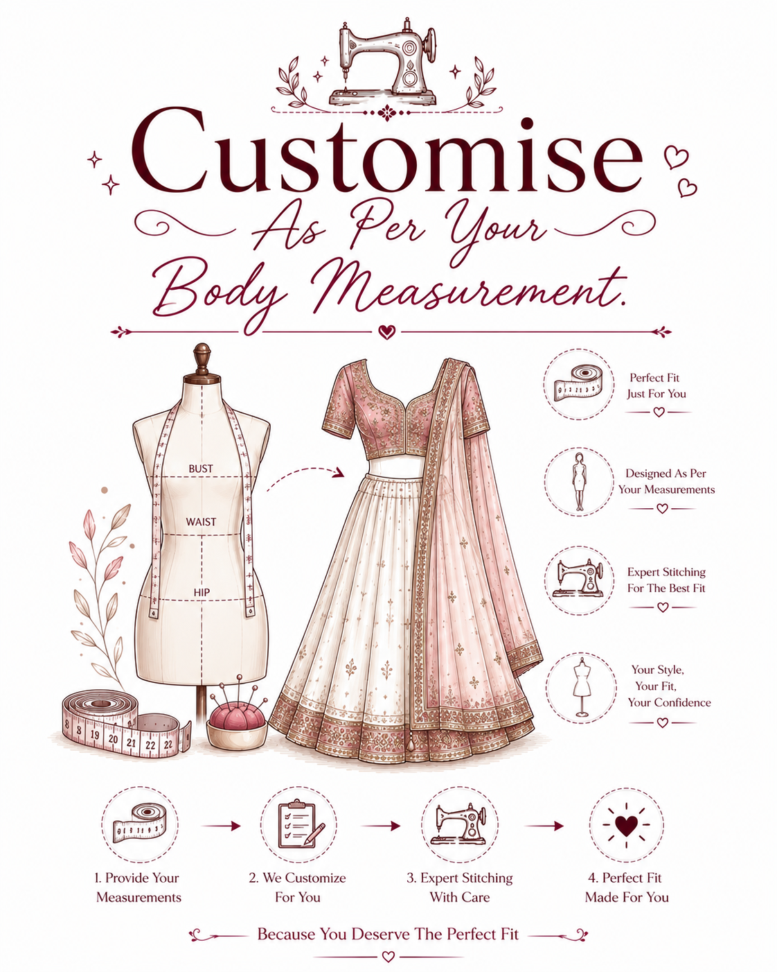 Customise As Per Your Body Measurement.